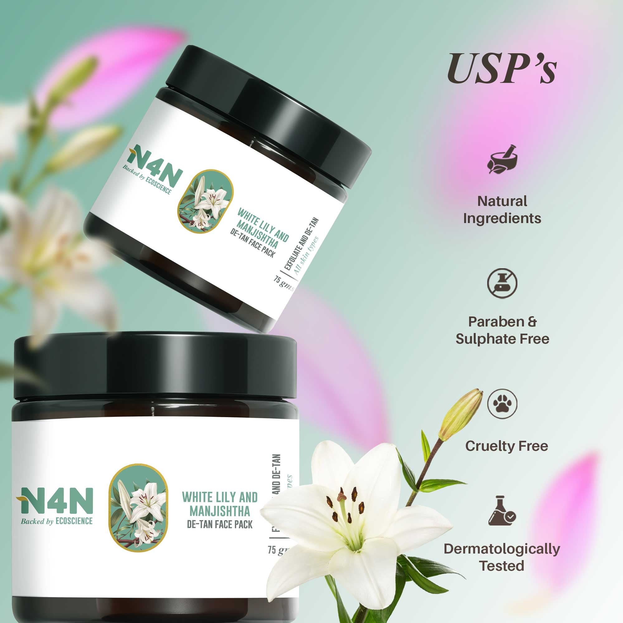 Detan Face Pack with Herbal Extracts for Glowing Skin