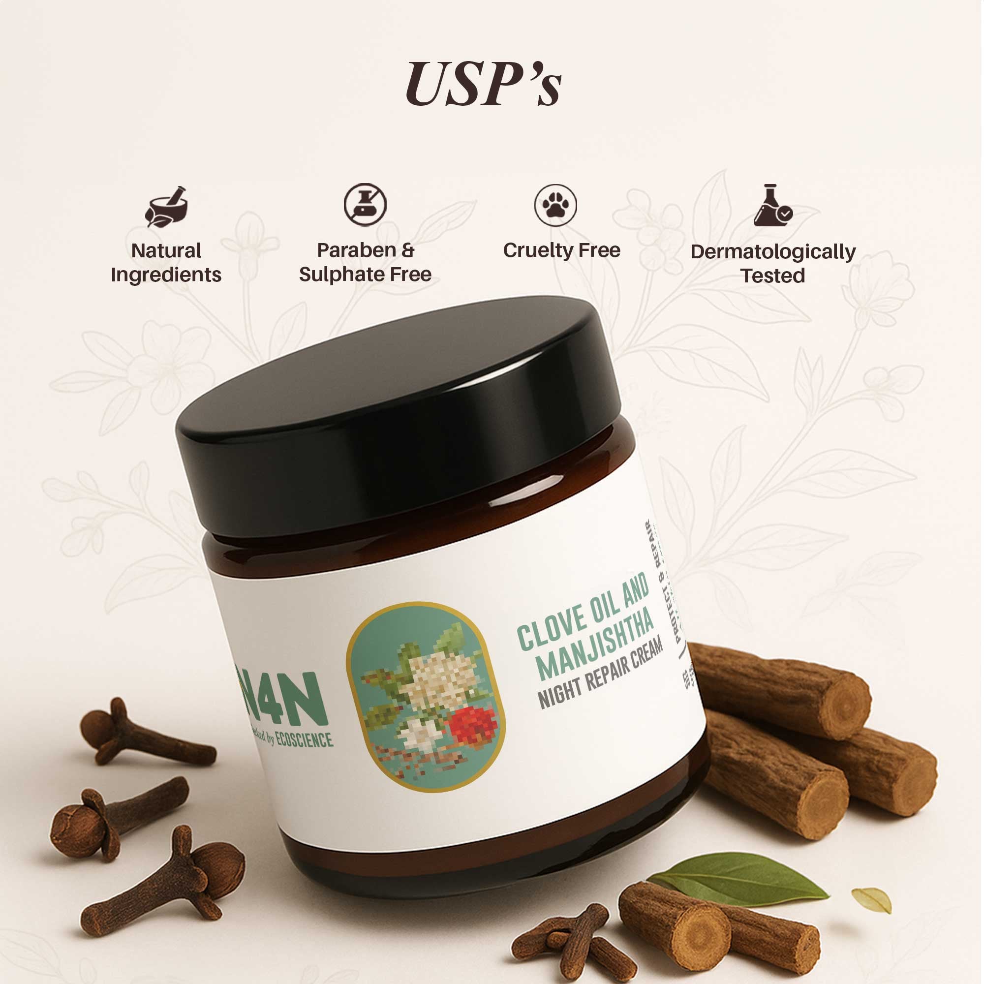 Night Repair Face Cream with Hydration and Renewal Formula