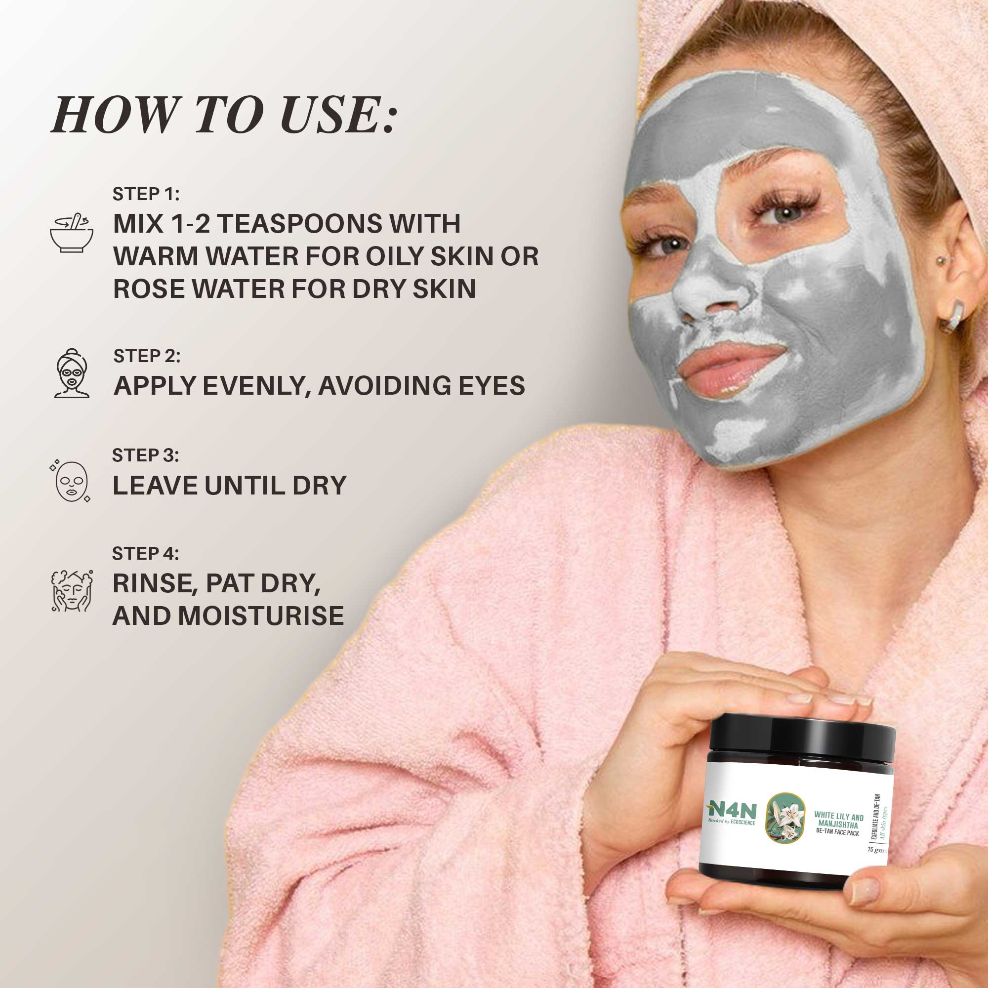 Detan Face Pack with Herbal Extracts for Glowing Skin